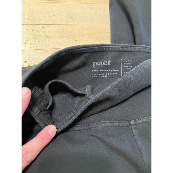 Pact Organic Womens Wide Leg Split Hem Pull On Knit Pants Size XS Black AN EXC - Picture 7 of 11
